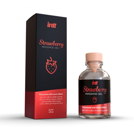 Массажный гель с ароматом клубники Strawberry - 30 мл. - INTT - купить с доставкой в Красногорске