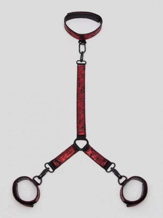 Ошейник с наручниками Reversible Faux Leather Collar and Wrist - Fifty Shades of Grey - купить с доставкой в Красногорске