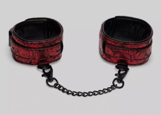 Красно-черные оковы Reversible Faux Leather Ankle Cuffs - Fifty Shades of Grey - купить с доставкой в Красногорске