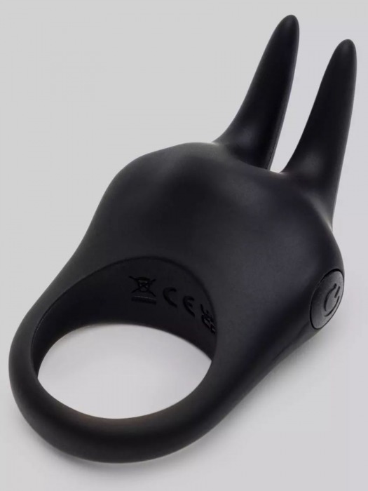 Черное эрекционное виброкольцо Sensation Rechargeable Vibrating Rabbit Love Ring - Fifty Shades of Grey - в Красногорске купить с доставкой