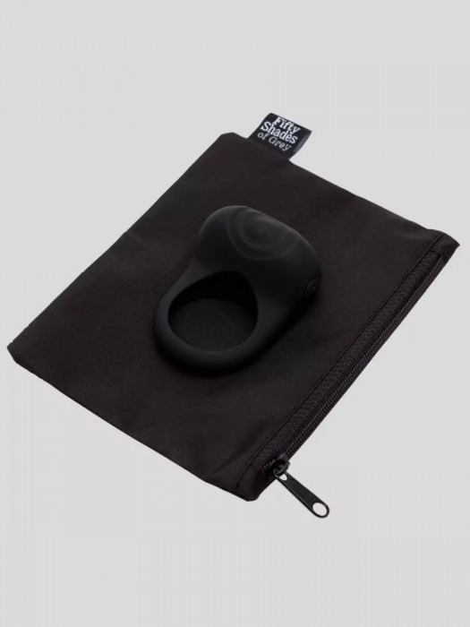 Черное эрекционное виброкольцо Sensation Rechargeable Vibrating Love Ring - Fifty Shades of Grey - в Красногорске купить с доставкой