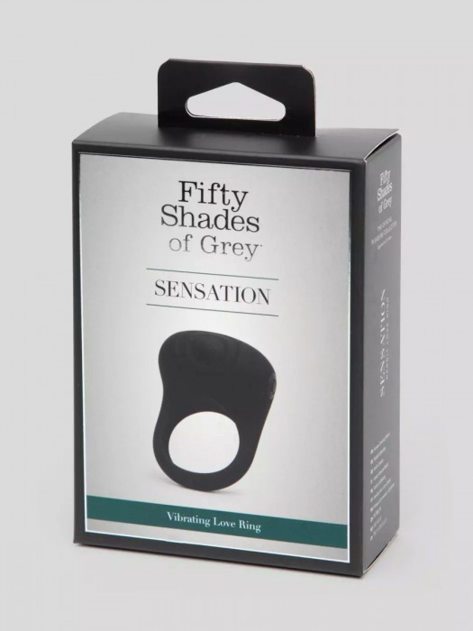 Черное эрекционное виброкольцо Sensation Rechargeable Vibrating Love Ring - Fifty Shades of Grey - в Красногорске купить с доставкой