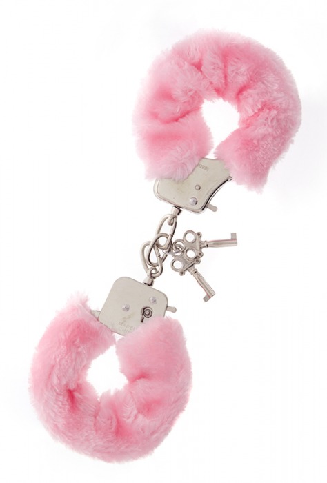 Металлические наручники с розовой меховой опушкой METAL HANDCUFF WITH PLUSH PINK - Dream Toys - купить с доставкой в Красногорске