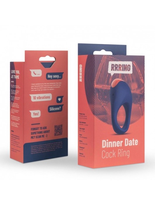Синее эрекционное кольцо RRRING Dinner Date Cock Ring - FeelzToys - в Красногорске купить с доставкой