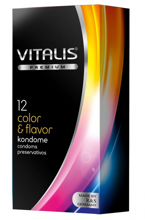 Цветные ароматизированные презервативы VITALIS PREMIUM color   flavor - 12 шт. - Vitalis - купить с доставкой в Красногорске
