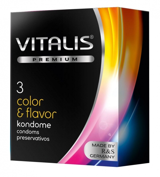 Цветные ароматизированные презервативы VITALIS PREMIUM color   flavor - 3 шт. - Vitalis - купить с доставкой в Красногорске