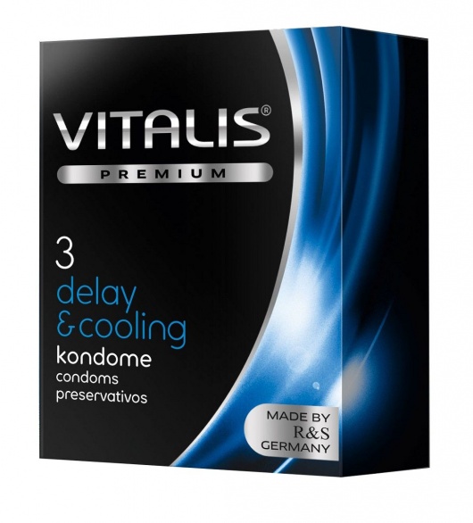 Презервативы VITALIS PREMIUM delay   cooling с охлаждающим эффектом - 3 шт. - Vitalis - купить с доставкой в Красногорске