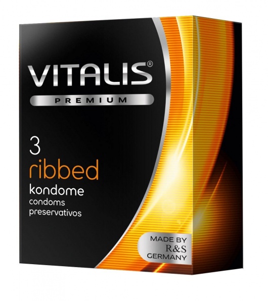 Ребристые презервативы VITALIS PREMIUM ribbed - 3 шт. - Vitalis - купить с доставкой в Красногорске