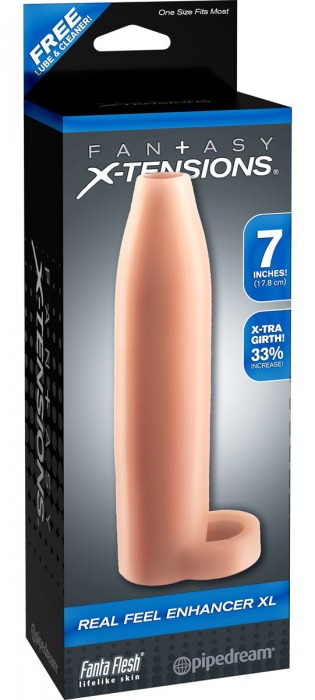 Телесная насадка Real Feel Enhancer XL - 17 см. - Pipedream - в Красногорске купить с доставкой