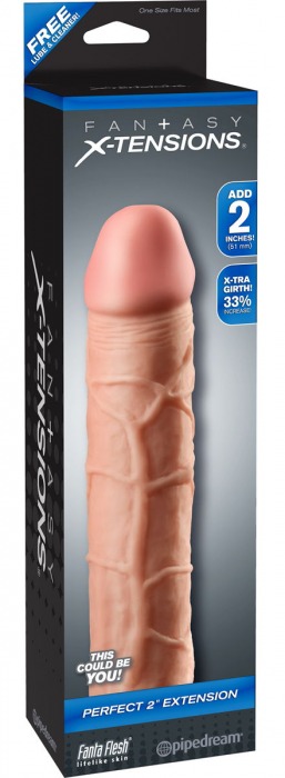 Телесная насадка Fantasy X-tensions Perfect 2  Extension - 20,3 см. - Pipedream - в Красногорске купить с доставкой