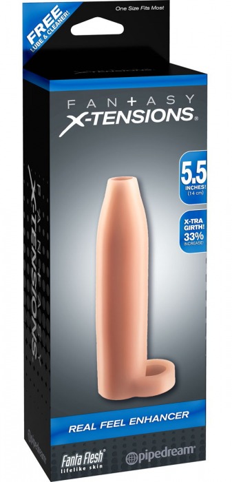 Насадка-расширитель с кольцом для подхвата мошонки Real Feel Enhancer - 14 см. - Pipedream - в Красногорске купить с доставкой