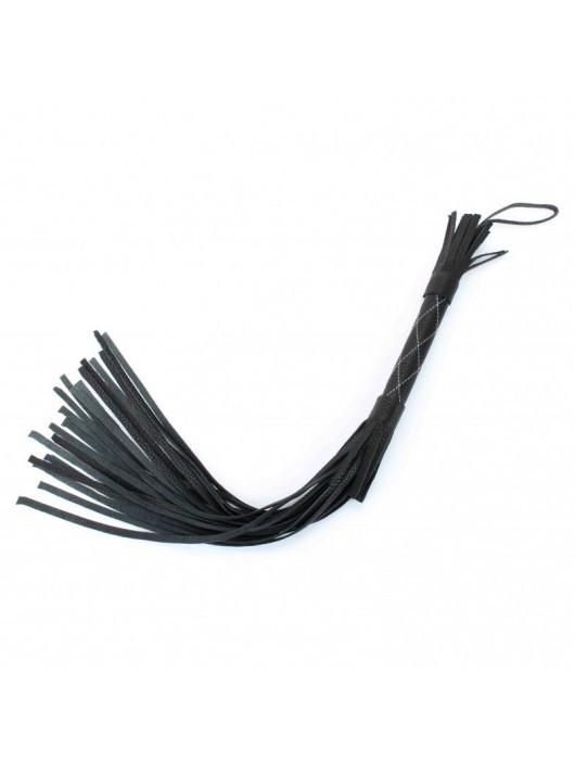 Аккуратная чёрная плетка  из натуральной кожи - БДСМ Арсенал - купить с доставкой в Красногорске