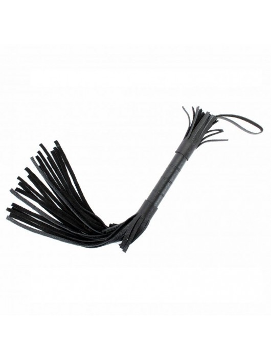 Короткая чёрная плетка из натуральной кожи - БДСМ Арсенал - купить с доставкой в Красногорске