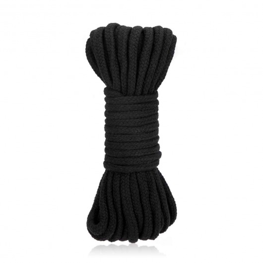 Черная хлопковая веревка для связывания Bondage Rope - 10 м. - Lux Fetish - купить с доставкой в Красногорске