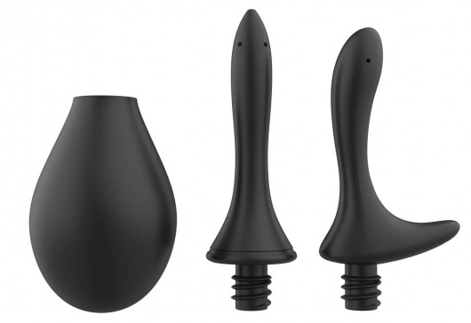 Черный анальный душ Nexus Anal Douche Set с 2 сменными насадками - Nexus Range - купить с доставкой в Красногорске