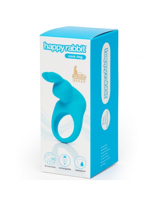 Голубое эрекционное виброкольцо Happy Rabbit Rechargeable Rabbit Cock Ring - Happy Rabbit - в Красногорске купить с доставкой