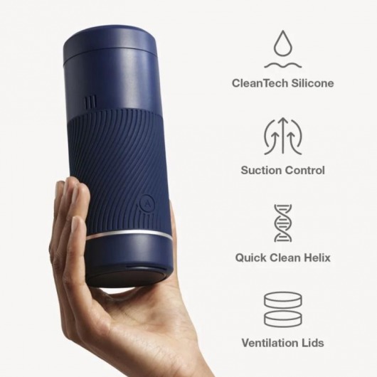 Синий мастурбатор с контролем всасывания Arcwave Pow Stroker - Arcwave - в Красногорске купить с доставкой