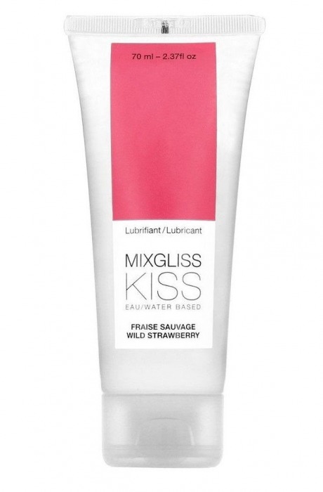 Смазка на водной основе Mixgliss Kiss с ароматом земляники - 70 мл. - Mixgliss - купить с доставкой в Красногорске