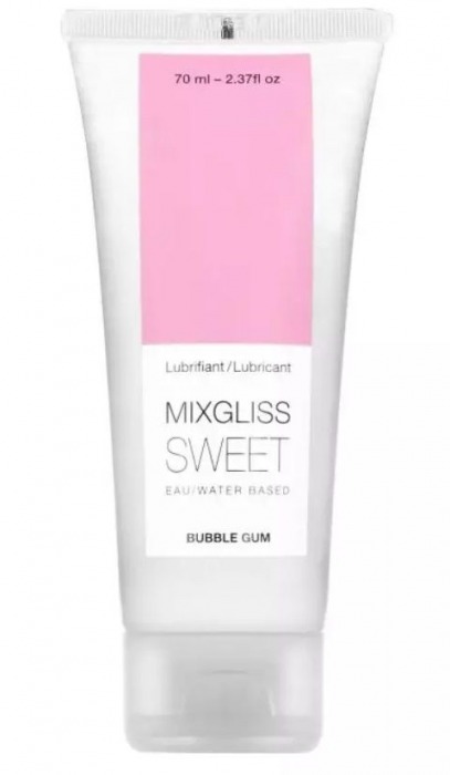 Смазка на водной основе Mixgliss Sweet с ароматом бабл-гам - 70 мл. - Mixgliss - купить с доставкой в Красногорске