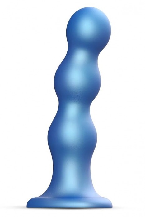 Голубая насадка Strap-On-Me Dildo Plug Balls size S - Strap-on-me - купить с доставкой в Красногорске