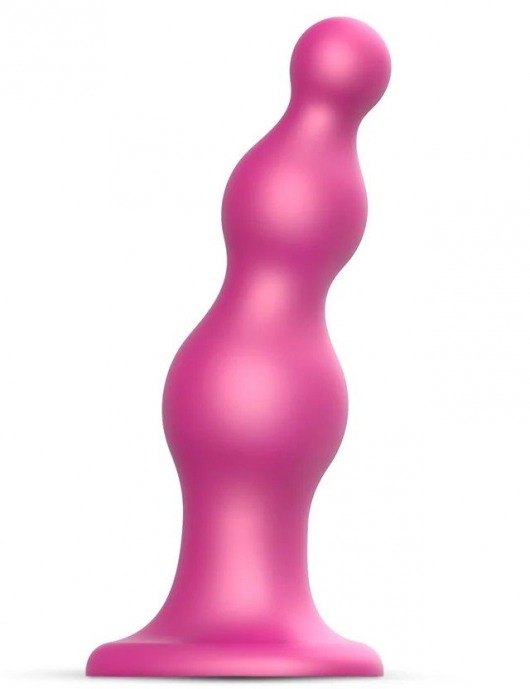 Розовая насадка Strap-On-Me Dildo Plug Beads size S - Strap-on-me - купить с доставкой в Красногорске
