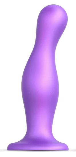 Фиолетовая насадка Strap-On-Me Dildo Plug Curvy size L - Strap-on-me - купить с доставкой в Красногорске