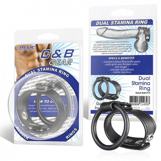 Двойное кольцо выносливости на пенис DUAL STAMINA RING - BlueLine - в Красногорске купить с доставкой