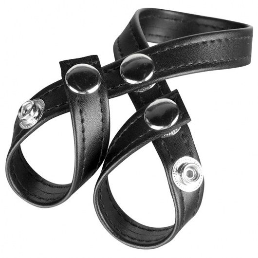 Разделитель мошонки из искусственной кожи на клепках 8 STYLE BALL DIVIDER - BlueLine - купить с доставкой в Красногорске