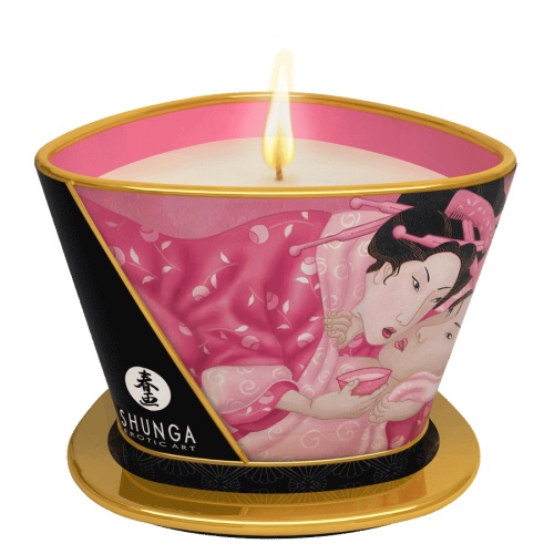 Массажная свеча Rose Petals с ароматом розы - 170 мл. - Shunga - купить с доставкой в Красногорске
