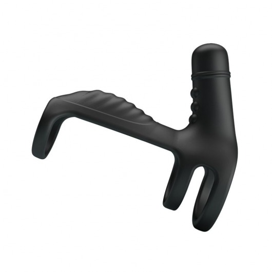 Черная вибронасадка на пенис Vibrating Penis Sling - Baile - в Красногорске купить с доставкой