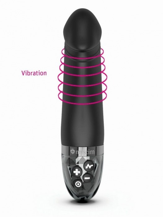 Черный вибратор с электростимуляцией Real Deal Neal - 16,5 см. - MyStim - купить с доставкой в Красногорске