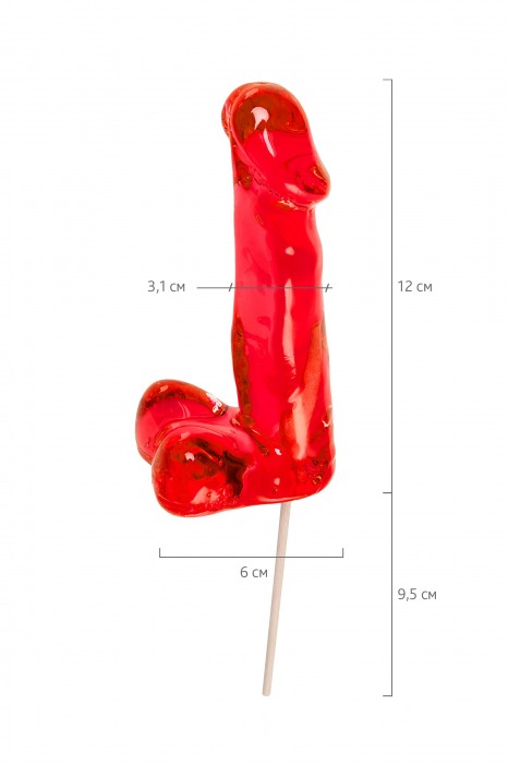 Красный леденец в форме члена со вкусом виски - 173 гр. - Sosuчki - купить с доставкой в Красногорске