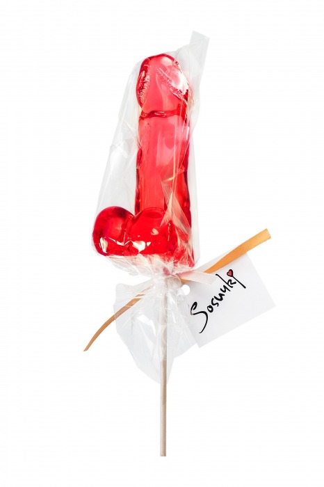 Красный леденец в форме члена со вкусом виски - 173 гр. - Sosuчki - купить с доставкой в Красногорске