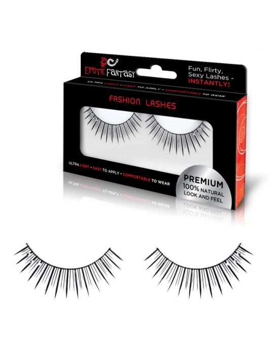 Накладные черные ресницы с прозрачными кристаллами Diamond Kiss - Erotic Fantasy купить с доставкой