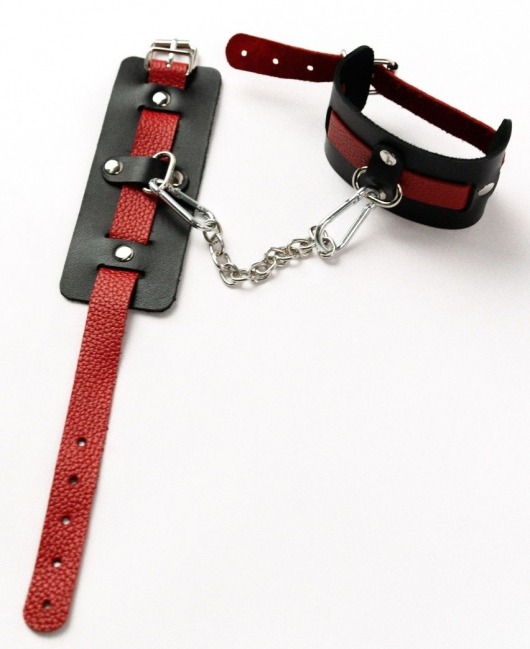 Черные оковы с красным декором и заклепками - Crazy Handmade - купить с доставкой в Красногорске