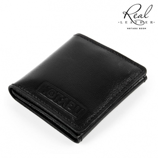 Черный кожаный кондомхолдер Notabu - Notabu - купить с доставкой в Красногорске