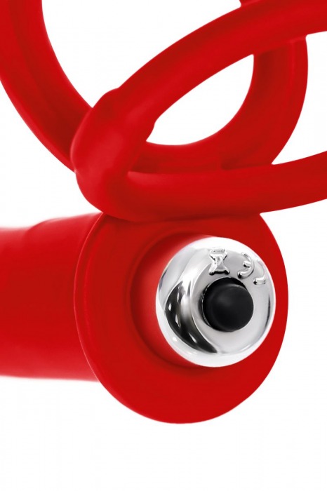 Красная насадка на пенис для двойного проникновения - 19 см. - ToyFa - купить с доставкой в Красногорске