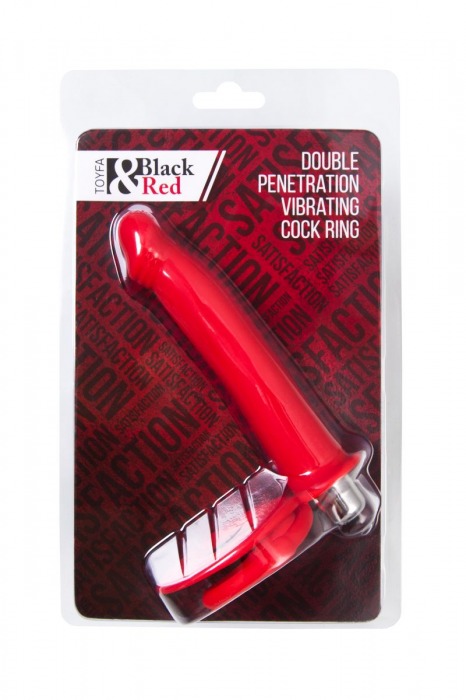 Красная насадка на пенис для двойного проникновения - 19 см. - ToyFa - купить с доставкой в Красногорске