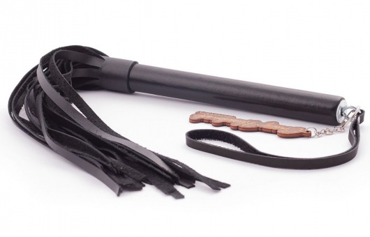 Черная кожаная плеть  Индиго  - 50 см. - Crazy Handmade - купить с доставкой в Красногорске