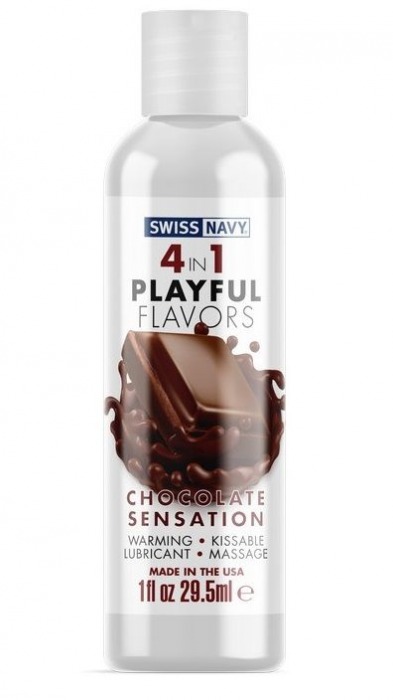 Массажный гель 4-в-1 Chocolate Sensation с ароматом шоколада - 29,5 мл. - Swiss navy - купить с доставкой в Красногорске