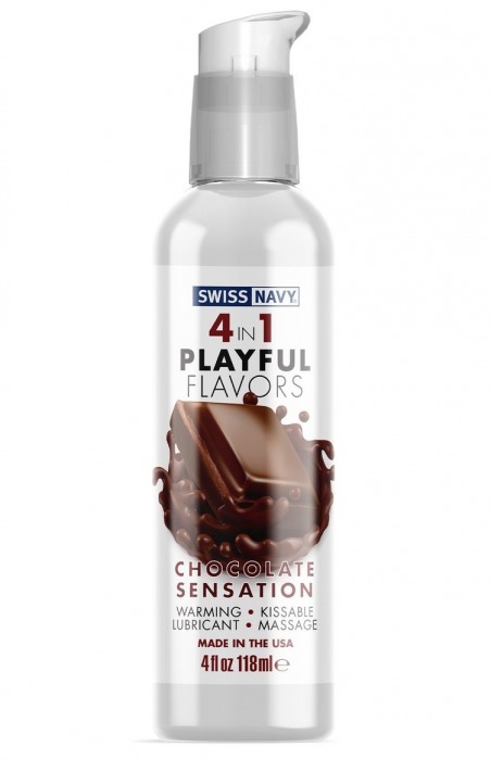 Массажный гель 4-в-1 Chocolate Sensation с ароматом шоколада - 118 мл. - Swiss navy - купить с доставкой в Красногорске