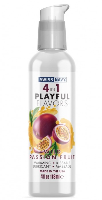 Массажный гель 4-в-1 Wild Passion Fruit с ароматом маракуйи - 118 мл. - Swiss navy - купить с доставкой в Красногорске