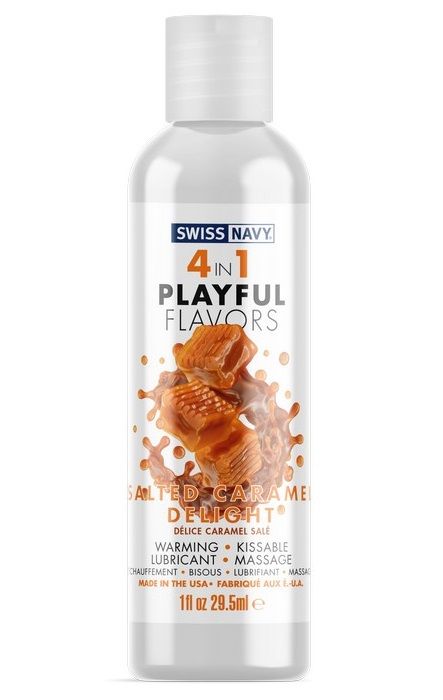 Массажный гель 4-в-1 Salted Caramel Delight с ароматом солёной карамели - 29,5 мл. - Swiss navy - купить с доставкой в Красногорске