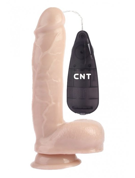 Телесный вибратор-реалистик 9 Stud Realistic Dildo - 23 см. - CNT