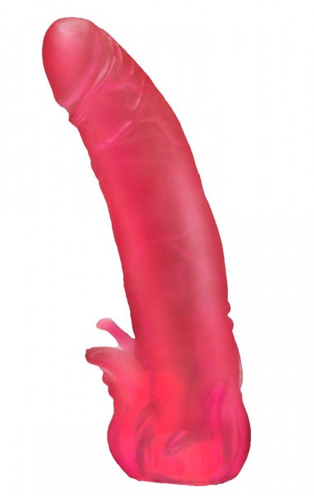 Розовая насадка для страпона с клиторальными лепестками - 18,5 см. - LOVETOY (А-Полимер) - купить с доставкой в Красногорске