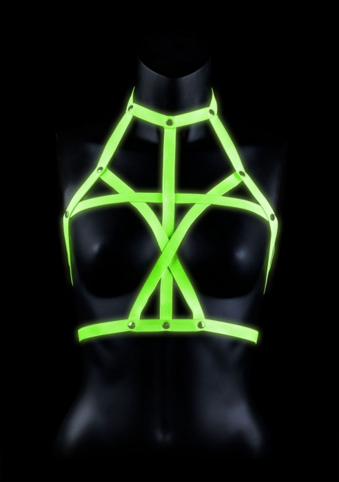 Портупея Bra Harness с неоновым эффектом - размер L-XL - Shots Media BV - купить с доставкой в Красногорске