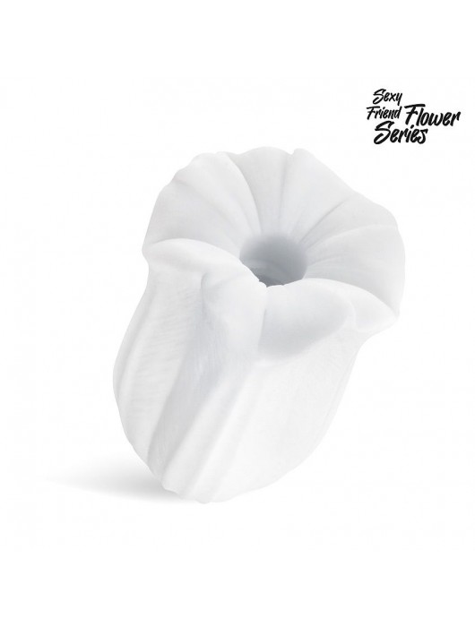 Белый нереалистичный мастурбатор в форме бутона цветка Datura - 1137 - в Красногорске купить с доставкой