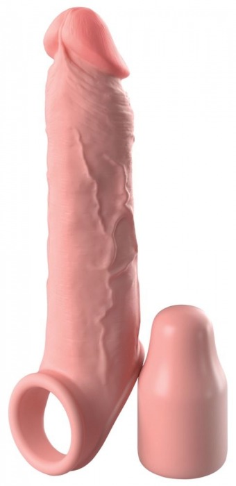 Телесная насадка-удлинитель 2 Inch Silicone X-tension with Strap - 20,3 см. - Pipedream - в Красногорске купить с доставкой