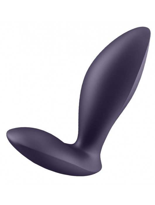 Фиолетовый анальный вибростимулятор Power Plug - Satisfyer - в Красногорске купить с доставкой