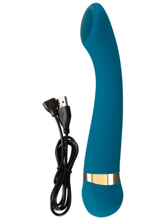Бирюзовый вибромассажер с температурными режимами Hot n Cold Vibrator - 21,6 см. - Orion